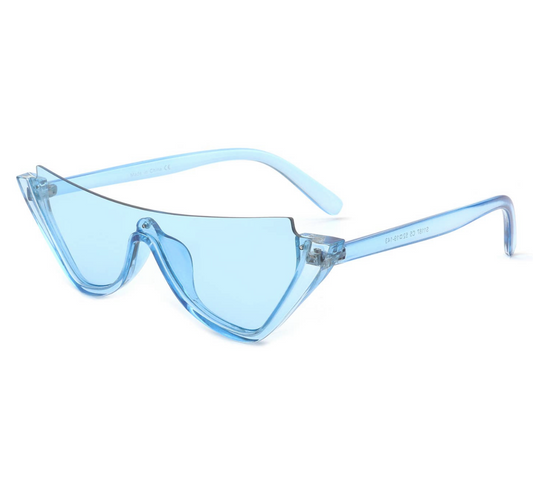 Vintage Vibes Half Frame Sunglasses (Blue)