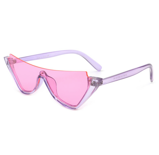 Vintage Vibes Half Frame Sunglasses (Purple/Pink)