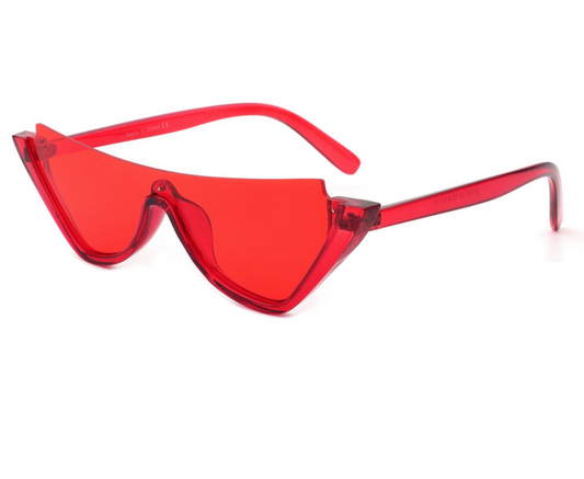 Vintage Vibes Half Frame Sunglasses (Red)