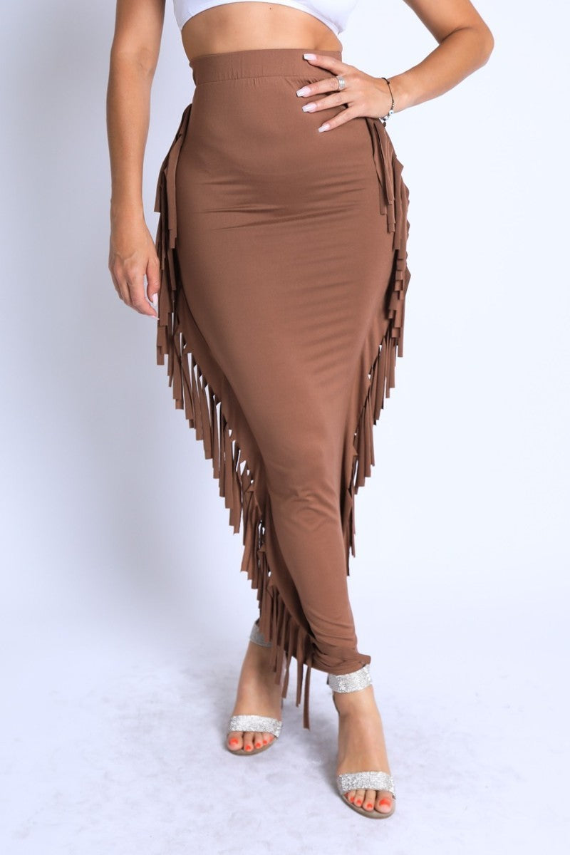 Stallion Fringe Maxi Skirt - House of Akari