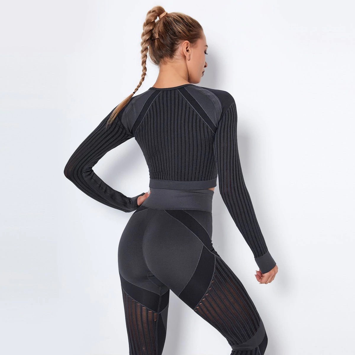 Snatched Activewear Set Charcoal - House of Akari